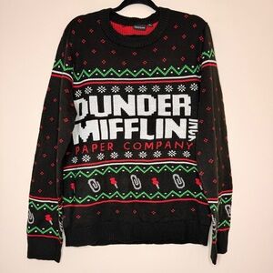 THE OFFICE Dunder Mifflin Paper Company Christmas Party Holiday Ugly Sweater